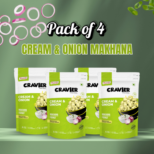 Cream & Onion Roasted Makhana - Pack of 4
